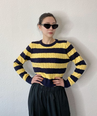 Yellow & Black Cable Knit #250107